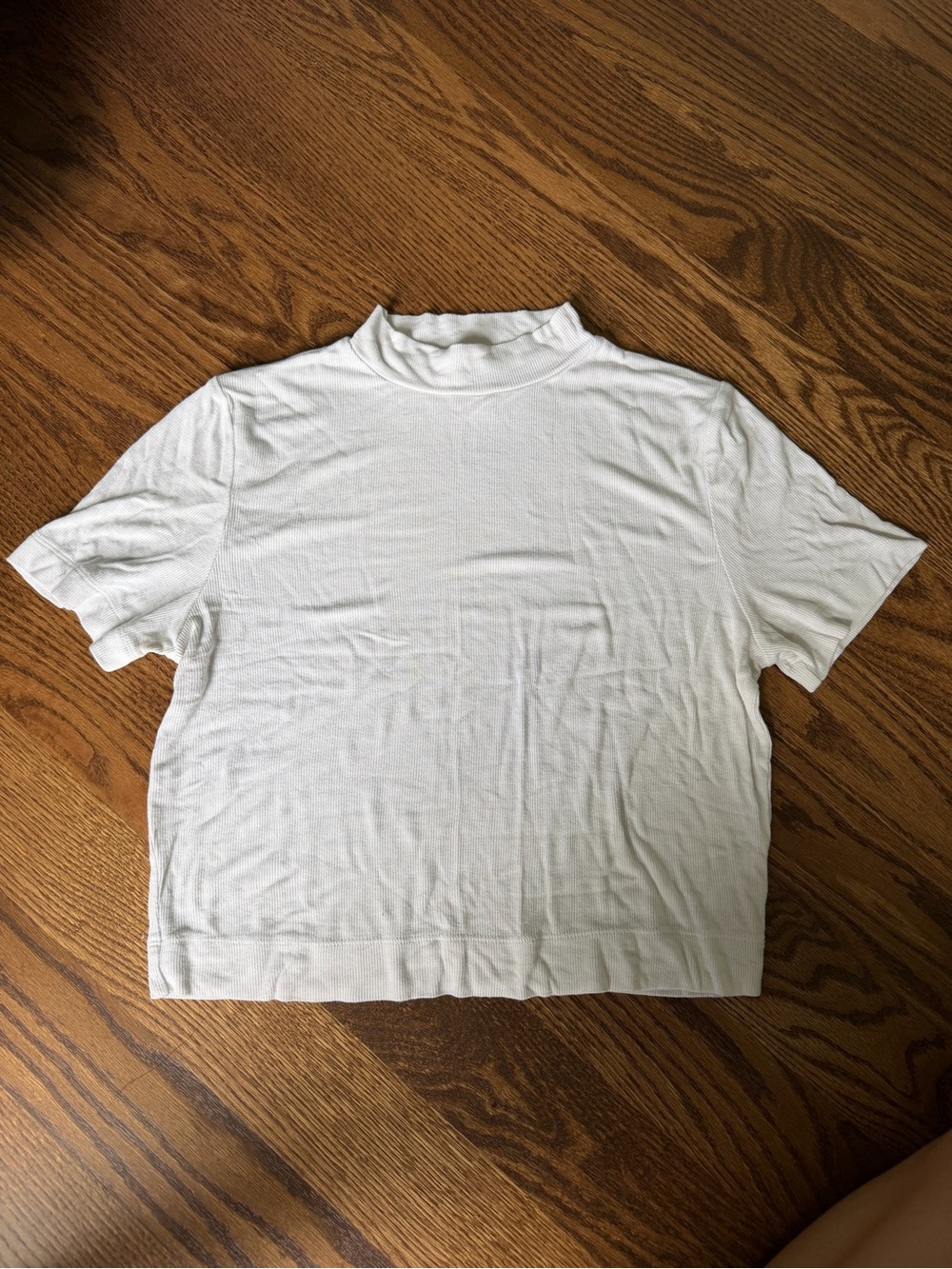 Aritzia Babaton Formarib Mockneck Short Sleeve Cropped Tee